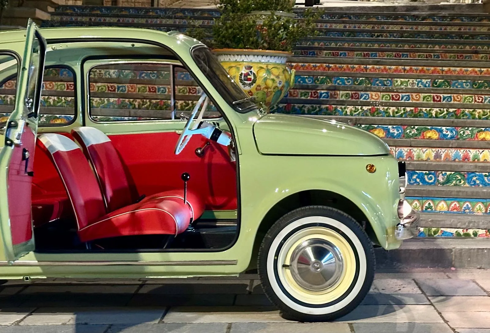 Dettaglio di una Fiat 500 restaurata